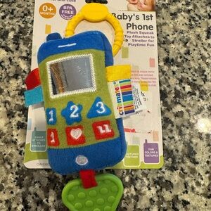 NEW NIP Baby's 1st Phone Plush Toy - Blue & Green